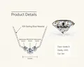 Three-stone S925 silver necklace with 11mm D-color VVS1 moissanite pendant charms - Silver White - Smile Pendant (0.5ct)