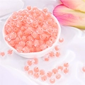 Pink translucent acrylic star-round beads for DIY jewelry making and handmade bracelets - Peach Transparent Round 8mm (110pcs)