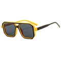 Occhiali da sole aviator moderni a doppio ponte con montatura nera e gialla e lenti scure - Montatura Giallo Nero Lenti Grigio Nero