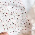 Floral nail stickers KX061 featuring red and beige blossoms on a clear background - Red Tulip Floral Pattern (KX061)