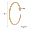Golden wavy snake-shaped stainless steel bracelet with scale texture 55mm diameter - Gold (SZ053-G)