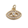 Golden Turkish Evil Eye pendant with sparkling cubic zirconia and central blue eye - CX141-13B White Zircon Eye Gold