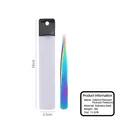Rainbow stainless steel peacock lash tweezers with translucent white PVC case - Rainbow Peacock Tweezers (With Bag)