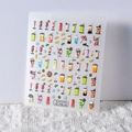 Vue détaillée des stickers ongles 5D Summertime avec motifs de boissons fraîches - Style Boissons d'Été(FEB-335)