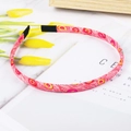 Pink peacock pattern fabric headband with floral texture on white magazine background - Pink Peacock Feather 2