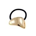 Elastico per capelli minimalista con accento metallico dorato lucido irregolare - Forma di Mini Fagiolo d'Oro