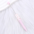 Pink DIY beadable pen with cute heart and bow pattern on the grip section - 69-Pink Bow