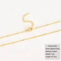 Golden copper satellite chain necklace with 2.5g lobster clasp and extension - Gold Bead Chain