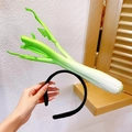 Funny green celery vegetable hairband on a black headband for girls and kids - Celery