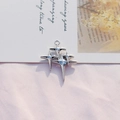 Polished silver alloy starburst charm for DIY necklace and earring jewelry making - Silver Eight-pointed Star