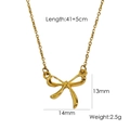 Halskette mit goldenem Schleifenanhänger 41+5cm Länge und 14mm Anhänger für Damen - Gold Filigrane Schleife Halskette (YTN2401314-2)