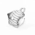 Silver tropical fish pendant in stainless steel with detailed scales and top ring - Tropical Fish (16.5mm*17.5mm) / Steel