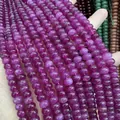 Macro view of polished purple translucent gemstone abacus beads for DIY jewelry making - Plum Purple / 5*8mm (approx. 73 pcs/strand)