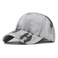 Cappellino da baseball retrò in tela lavata grigio-nera con effetto marmo e visiera rinforzata - Regolabile / Denim Sfumato Nero