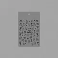 Wedding theme 3D embossed nail stickers featuring black line art icons model TS-1346 - Minimalist Wedding Embossed (TS-1346)