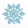 Glinsterende lichtblauwe kerstsneeuwvlok met glitter voor feestelijke kransen - 10CM (met touw) / Lichtblauw