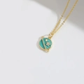 Vintage gold necklace with creative lake blue planet star pendant for women - Lake Blue Planet