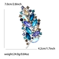 Elegante spilla a piuma d'argento con cristalli multicolore per abiti e completi da donna - Blu Misto