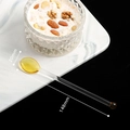 Yellow heart glass stirring spoon with dimensions 148mm length and 20mm width - Gold Yellow