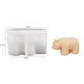 3D polar bear silicone mold for candles and plaster crafts with detailed fur texture - Polar Bear