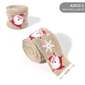 Ruban de Noël en jute avec Père Noël et flocons de neige 4,8cm pour décoration sapin - Père Noël Chanvre Naturel/2m