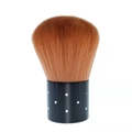 Single brown nail dust brush with black white polka dot handle for makeup - Base Dust Brush / Brown