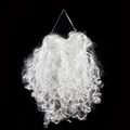 White curly Santa Claus costume beard prop for Christmas cosplay on black background - Synthetic Fiber Beard Large (approx 80g)