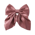 Pink satin bow hair clip with glossy finish for girls, Lolita and JK academy style - Light Pink (30)