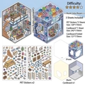 DIY isometric sticker set Rock Color Room theme with PET stickers and background card - Rock Color Room (Series 18)