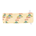 Light yellow dog cooling neck wrap with cartoon character print and adjustable cord lock - Yellow Double Braid French Bulldog