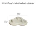 Bougeoir HP445 gris à 3 trous en céramique de style nordique pour décoration - HP445 Bougeoir Nuage 3 Trous / Gris
