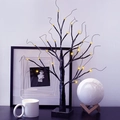 Warm white LED tree lamp with black branches and square base for cozy home decor - 24 LED Black Birch Tree - Warm Light / 24 Lights