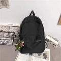 Zaino da viaggio nero minimalista per studenti con peluche a forma di dinosauro verde - Nero Con Pendente T-Rex Arrabbiato