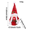 Gnomo di Natale con cappello rosso di paillettes e trecce, decorazione da 28 cm - Stile Treccia B2-36