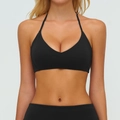 Reggiseno sportivo nero con scollo all'americana e schiena scoperta per fitness - S / Nero Premium