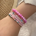Multilayer bohemian bead bracelets set in pink, white, turquoise and orange tones - Pink Orange White Colorful Style(2#)