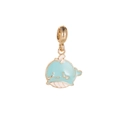 Blue whale enamel charm with gold plating for DIY jewelry making and bracelets - Blue Smiling Whale