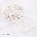 Gehämmerte quadratische weiße ABS-Perlen 12x12mm für DIY Halsketten und Armband Design - Stil 20 Quadratische Form 12x12mm Weiß 10 Stk./Packung