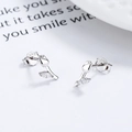 Orecchini a lobo a tulipano in argento sterling 925 con scintillante zircone cubico - Argento