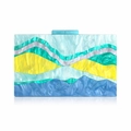 Elegant acrylic evening clutch bag with marble pattern for weddings and parties - Standard Type / Sky Blue