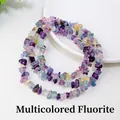 Loose colorful fluorite natural gemstone beads for jewelry making and DIY crafts - Colorful Fluorite (Circumference Approx. 80cm)