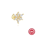 Sparkling S925 sterling silver snowflake stud earrings with 18K gold plating and zircons - Snowflake Style Gold (#4)