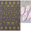 Golden butterfly and heart nail art stickers STZ-X032 with star and moon patterns - STZ-X032 Gold Heart Lock Necklace