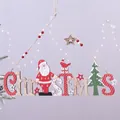 Decorazione natalizia in legno con Babbo Natale, alberi e stelle, lunghezza 38,5 cm - Segno Appeso di Babbo Natale