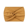 Elastic mustard yellow yoga headband with a twisted knot design for women - Light Khaki