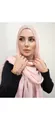 Pink crinkle cotton linen scarf hijab for women with soft pleated texture - Light Pink