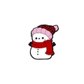 Cartoon snowman enamel brooch pin with red scarf and sparkling rhinestone hat decoration - Cute Snowman with Rhinestone Hat (CZ2291-3)