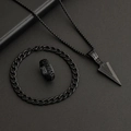 Rhombus Arrow Ring Set / Black