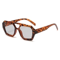 Retro double bridge sunglasses featuring leopard tortoiseshell frames and grey lenses - Tortoise Frame Light Grey Lens