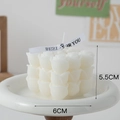 White rose bouquet scented candle with Best For You ribbon 6cm x 5.5cm dimensions - Rose Cluster Style (Pure White)